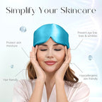 ZIMASILK 100% 22 Momme Mulberry Silk Sleep Mask - Full Silk Filled, Ultra-Soft & Breathable, Face-Hugging Blackout Eye Cover for Sleeping (Peacock Blue)