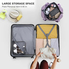 Kono Suitcase Set 3 Piece Luggage Set Expandable(only 28") Carry On Hardside Luggage with TSA Lock Spinner Wheels (Purple, 6 piece set)