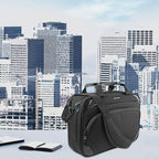 KROSER Laptop Bag 15.6 Inch Briefcase Messenger Bag Water Repellent Computer Case Shoulder Bag Durable Tablet Sleeve with RFID Pockets for Business/College/Women/Men - Black/Blue
