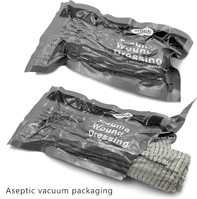 6 Inches 2 Pcs Madicare Israeli Bandage Trauma Dressing, First Aid, Medical Compression Emergency Bandage (6 inch 2 pcs)