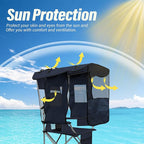 BDL Camping Chair with Canopy Shade Portable Folding Beach Chairs with Cooler, Mesh Backrest, Cup Holder, and Pocket for Camping, Fishing, Beach, and Sports,Blue