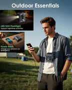 Portable Waist Fan Clip on, Personal Wearable Belt Fan 10000mAh Rechargeable Battery Under Shirt,5 Speeds with light, Neck Fan Hands-Free Cooling For Outdoor Camping Travel (Grey)