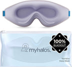 MyHalos® Sleep Mask - Eye Masks for Sleep - 100% Blackout Sleeping Mask for Women, Men & Side Sleepers - 3D Sleeping Eye Mask for Zero Pressure - Award Winning Design, Eyelash Friendly & Breathable