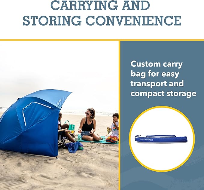 Sport-Brella Super-Brella SPF 50+ Sun and Rain Canopy Umbrella for Camping