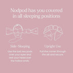 Nodpod Gentle Pressure Silk Sleep Mask | Patented Light Blocking Design for Sleeping, Travel & Relaxation | Bead Filled, Machine Washable (Petal)