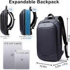 Slim Laptop Backpack for Men,Waterproof Expandable High Tech Business Work Backpack for Men and Women,15.6 Inch Lightweght Anti-theft Travel Backpack Durable College Casual Daypack Computer Laptop Bag