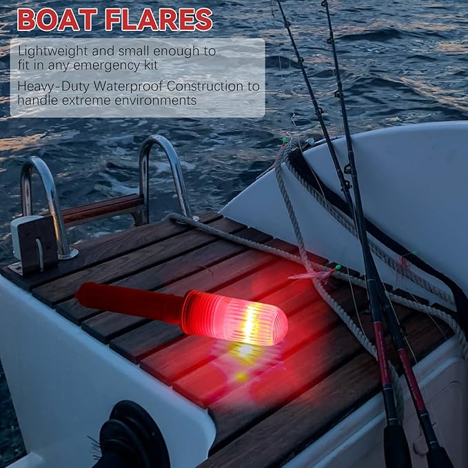 2PCS Boat Flares,Boat Flares Coast Guard Approved Marine, Flares for Fishing Boats, Life Rafts & Emergency Signaling