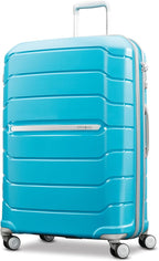 Samsonite Freeform Large Checked Luggage with Dual 360° Spinner Wheels - TSA Lock, Airline-Approved - Lightweight Durable Polypropylene Expandable Hardshell - Ocean Blue