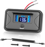 72W 12V USB Outlet Panel Wall Mount Qidoe Dual Quick Charger & 36W PD Surface Mount Car USB Port With Voltmeter Button Switch for Car Bus RV Truck