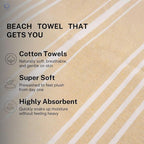 Cotton Turkish Beach Towel with Towels Oversized 36"x72" Pool Absorbent Extra Large Quick Dry Sand Travel Towel (Desert Sand, 2 Pack)
