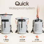 Earth Pak Waterproof Backpack - Heavy Duty Hiking Backpack - Roll-Top Closure Bag - Cushioned Dry Bag Waterproof Phone Case