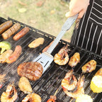 ROXON S601 14" 6 in 1 MBT3 Folding Grill Utensils Set Fork Spatula Grilling Knife Tongs Opener for Backyard Barbecue and Camping (Green)