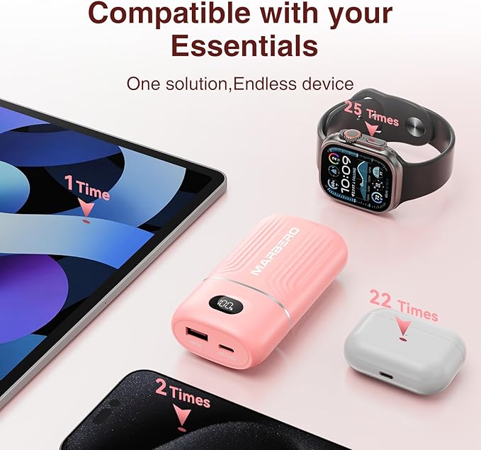 MARBERO Fast Charging Power Bank 10000mAh Phone Battery Pack Backup 18W Portable Battery Charger 5V/3A Travel-Reday Portable Charger Compatible with iPhone iPad Sumsung Galaxy Google etc