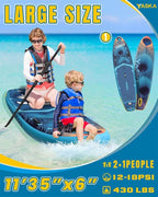 YASKA Inflatable Stand Up Paddle Board - 11ft Extra Wide Paddleboard with Premium SUP Board Accessories,Camera Mount,Non-Slip EVA Deck,5 Handles,Youth/Adult