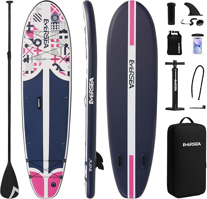 Inflatable Stand-Up Paddle Boards – Available 32"/33"/34" Widths Inflatable Paddle Board with SUP Accessories, Camera Mount, Basic All-Around SUP Board for All Skill Levels, Up to 450lbs