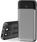 Portable Charger,10000mah 22.5W PD Fast Charging Power Bank,with Built-in Cables,4 Outputs 2 Inputs,Travel Essential Phone Power Bank.for iPhone, iPad,Android,Google, and More(Black)