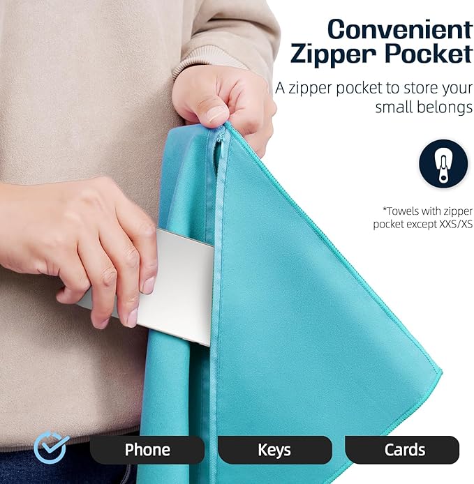 BAGAIL Camping Towel with EVA Case, Compact & Ultra Soft Microfiber Travel Towel - Super Absorbent & Lightweight Quick Dry Towels for Sports, Beach, Gym, Backpacking, Hiking and Yoga