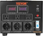 VEVOR Voltage Converter Transformer, 3000W, Heavy Duty Step Up/Down Transformer, Convert from 110 Volt to 220 Volt and from 220 Volt to 110 Volt, with US Outlet EU Outlet 5V USB Port, CE Certified
