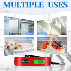 Luggage Scale, Portable Luggage Weight Scale 110lb/50kg with LED Display, Luggage Scale Travel Digital for Weighing Luggage, Backpacks, Fruits and Pets (Red)