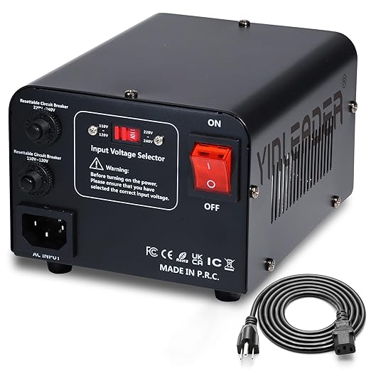 Yinleader 800W Voltage Converter Step Up 110V-120V to 220V-240V & Step Down 220V-240V to 110V-120V Power Transformer w/US Power Cord,Circuit Breaker Protection (VTUS-800)