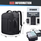 Travel Backpack,Expandable 40-50L Carry On Backpack,Extra Large Anti-Theft TSA Flight Approved Large Weekender Daypack Bag for Men and Women, Waterproof Pocket Lightweight Travel Gifts for Men,Black