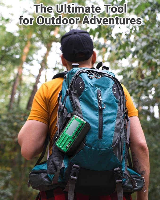 Esky 10000mAh/37000mWh Emergency Hand Crank Radio, AM/FM/NOAA Portable Rechargeable Weather Alert Radio with Flashlight, Compass Reading Lamp, Solar Powered for Outdoor Camping Survival Gear