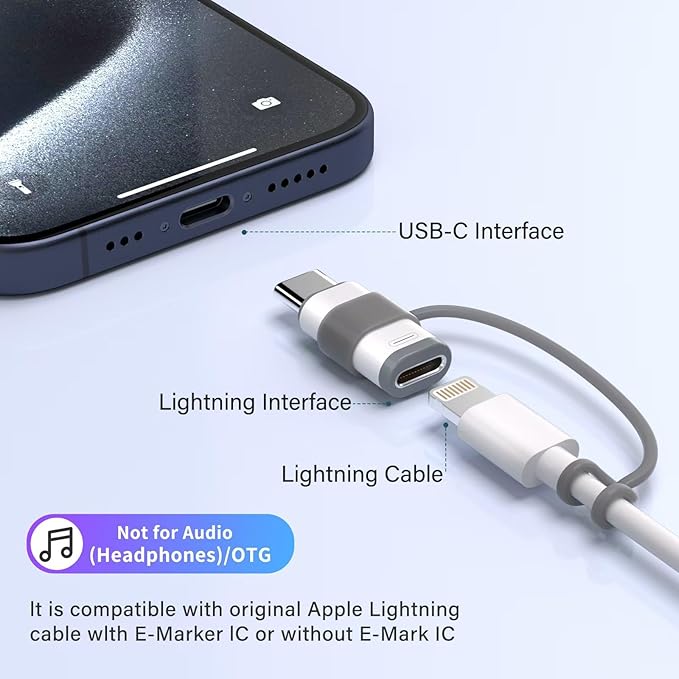 Thousover 4 Pack Lightning to USB C Adapter for iPhone 15/16/17 Pro/17 Pro Max,for iPhone 17/16 Charger,17/16 Accessories,Fast Charging & Data Transfer,USB C Charger Connector Cable,Not for Audio/OTG