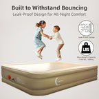 King Air Mattress with USB Rechargeable Built-in Pump, Wireless Inflatable Airbed, FlexWeave Tech for 1100 lbs Enhanced Support, Portable for Home & Camping, Leak Proof Design, Carry Bag