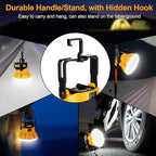 2400LM LED Camping Lantern Light for Dewalt 18V 20V MAX Battery, 3 Adjustable Brightness Cordless Portable LED Work Light Floodlight with Hook for Tent Jobsite Ceiling Light(No Battery)
