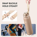 Enerbone 32 oz Insulated Water Bottle, Stainless Steel Bottle with Carrying Strap, Double-Wall Vacuum Insulation Design, Leakproof Sports Bottle with Straw, Keep Drinks Cold or Hot for Hours