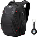 Swissdigital Design Travel Backpack for men with Apple Find My, TSA Friendly USB Charging RFID Protection Business Backpack Fits 15.6" Laptops Black | J149508F-BR