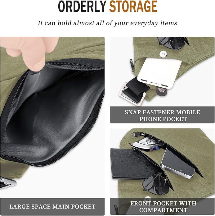 Anti Theft Crossbody Travel Bag for Women Men,Multi-pocket Crossbody Bag,Slim Sling Bag with Adjustable Strap