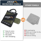 APEXUP Microfiber Travel Towel, Ultra Absorbent Quick Dry Towels, Lightweight Gym Sports Camping Towel for Workout, Yoga, Beach, Shower, Swimming (72"×40", Army Green)