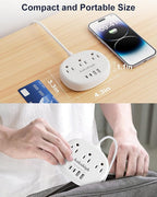 Thailand Power Adapter, Thailand Plug Adapter with 3 American Outlets 4 USB Ports (2 USB-C) Total 24W, Type O Plug Adapter for USA to Thailand, 4FT