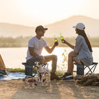 KABOER 2 Pack Folding Camping Stool Portable Outdoor Camping Chair for Fishing BBQ Hiking Gardening and Beach,Travel with Carry Bag(Black)