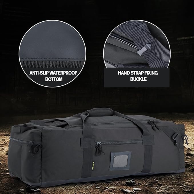 105l Large Duffel Bag For Travel, Gym & Sports - Water Repellent Polyester, Hidden Straps, Shoe Compartment - Perfect Luggage Duffle Bag Or Backpack For Men & Women