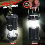 Solar Camping Lantern 4-Pack - Rechargeable LED Lights, Magnetic Base & Foldable Hanging Hook- Collapsible Lamp Battery Powered Perfect for Power Outages, Hiking, Campsites, Emergencies