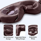 ZIMASILK Adjustable 22 Momme 100% Mulberry Silk Sleep Mask, Upgraded 3D Contoured Cup Eye Mask for Sleeping, Super Soft & Breathable Blindfold, Blackout for Deep Sleeping (Gray Purple)