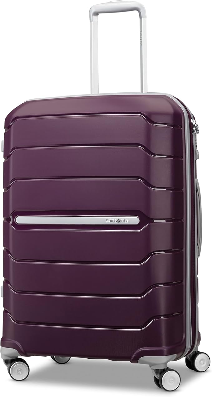 Samsonite Freeform Medium Luggage with Dual 360° Spinner Wheels - Checked Suitcase - TSA Lock, Airline-Approved - Lightweight Durable Polypropylene Expandable Hardshell - Amethyst Purple