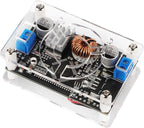 DROK DC Voltage Regulator Adjustable - 2pcs LCD Display Boost Converter 6-30V to 7-32V 5A, 12v to 24v DC Step Up Converter with Protective Case
