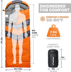 MalloMe Sleeping Bags for Adults Cold Weather & Warm - Backpacking Camping Sleeping Bag for Kids 10-12, Girls, Boys - Lightweight Compact Camping Essentials Gear Accessories Hiking Sleep Must Haves