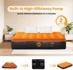 Queen Air Mattress with Built-in USB Rechargeable Pump, 10’’ Blow up Mattress for Adults, 600 LBS Portable Air Bed,Camping Inflatable Mattress for Guest, Camping, Home & Travel, Carry Bag Included