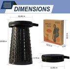 ALEVMOOM XXL Telescoping Stool with Cushion,Taller 19.7"Wider 11.8" Collapsible Chair More Sturdy Capacity 1000Ib,Portable Camping Adjustable Stool for Garden Fishing Hiking Mountain BBQ (Large Black)