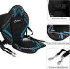 UPWELL Universal Kayak Seat with Detachable Storage Bag & 4 Adjustable Strap, Paddle Board Seat with Memory Foam Padded and Backrest for Kayak, Canoe, Sup