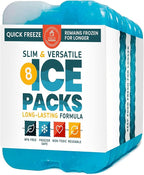 Healthy Packers Ice Packs for Lunch Boxes & Coolers - Freezer Packs - Original Cool Pack | Cooler Accessories for Beach, Camping & Fishing | Slim & Long-Lasting Reusable Ice Pack for Cooler