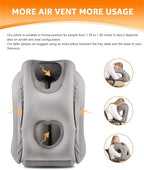 Sunany Travel Pillow, Inflatable Neck Pillow Used for Airplanes/Cars/Buses/Trains/Office Napping with Eye Mask/Earplugs (Gray)
