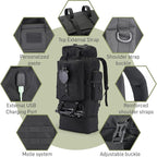 100L Hiking Backpack Tactical Military Molle Rucksack with USB Charging Port - Large Capacity Men Women Camping Gear for Backpacking, Trekking, Climbing, Outdoor Travel (Black)