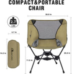 MOON LENCE 2 Pack Portable Camping Chairs Backpacking Chair - The 4th Generation Ultralight Folding Chair - Compact, Lightweight Foldable Chairs for Hiking Mountaineering, Beach