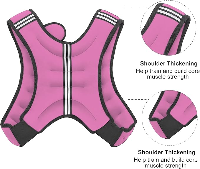 Weighted Vest, 6lb/8lb/12lb/16lb/20lb/25lb/30lb Weight Vest with Reflective Stripe, Weighted Vest for Men Women Workout Equipment for Strength Training, Running, Jogging, Fitness, Weight Loss