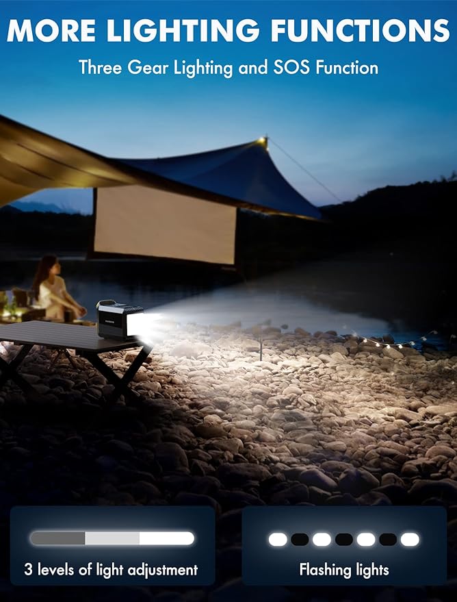 MARBERO Portable Power Bank with AC Outlet, Peak 120W/110V Portable Laptop Battery Bank, 24000mAh Charger Power Supply with AC Outlet, Power Station for Outdoor Camping Home Office Hurricane Emergency